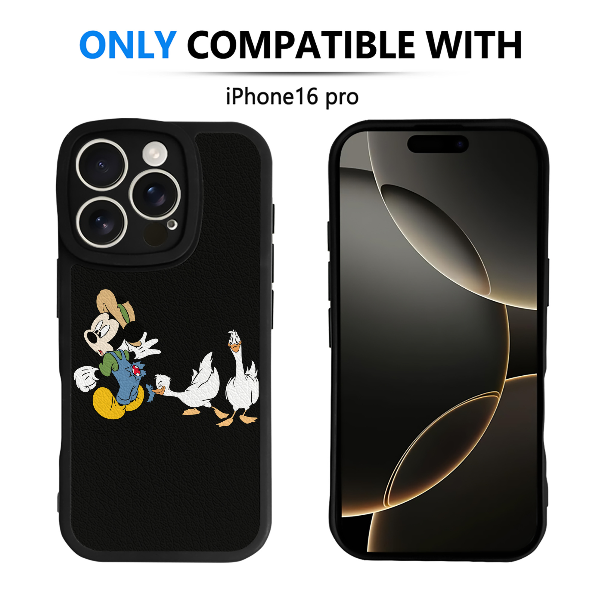 （画像用） ミッキーマウス Mickey Mouse 【iPhone 16シリーズ対応】シリコンスマホケース（レザー調） 材質：シリコン